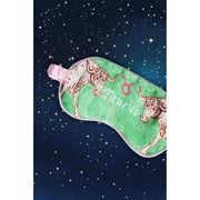 Jessica Russell Flint Taurus Antifaz de seda para ojos - Verde/Beige
