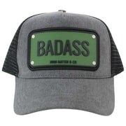 Gorra trucker de goma John Hatter Badass - Gris/Negro/Verde