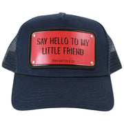 Gorra trucker de aluminio Say Hello To My Little Friend de John Hatter - Azul marino/Rojo