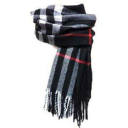 Knightsbridge Neckwear Checked Soft Wool Scarf - Black