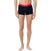 Lacoste Stretch Cotton 3 Pack Trunks - Navy/Green/Red