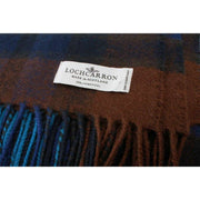 Manta de lana de cordero Locharron of Scotland Borders Buchanan - Azul