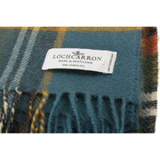 Locharron of Scotland Borders Macbeth - Manta de lana de cordero envejecida, color azul y marrón