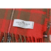 Locharron of Scotland Borders Macgregor Clan - Manta de lana de cordero envejecida, color rojo