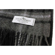 Manta de lana de cordero de caza Locharron of Scotland Borders Macrae - Gris