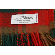 Manta de lana de cordero Locharron of Scotland Borders Maple Leaf - Rojo/Verde oscuro