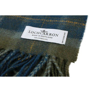 Bufanda de lana de cordero Locharron of Scotland Bowhill Scottish Borderland - Verde oliva/Azul marino