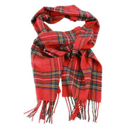 Locharron of Scotland Bowhill Stewart Royal Modern Lambswool Tartan Scarf - Red/Green