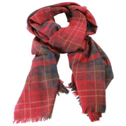Bufanda de lujo Locharron of Scotland Brock Caledonia Ruby - Rojo/Azul marino