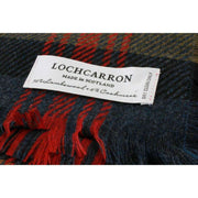 Locharron of Scotland Brock Logan Bufanda de lujo moderna - Azul marino/Verde oliva/Rojo