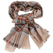 Locharron de Escocia Brock Stewart Vestido Eden Bufanda de Lujo - Beige/Naranja