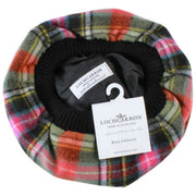 Locharron de Escocia Bruce de Kinnaird Ancient Lambswool Tam - Rosa/Naranja/Verde