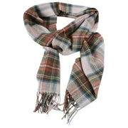 Locharron of Scotland Vestido Darwin Stewart Bufanda de Lana de Cordero - Crema/Verde Oliva