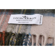 Locharron of Scotland Vestido Darwin Stewart Bufanda de Lana de Cordero - Crema/Verde Oliva