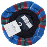 Locharron of Scotland Edimburgo Lambswool Tam - Azul/Rojo/Verde