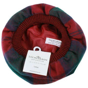 Locharron of Scotland Lindsay Modern Lambswool Tam - Verde oscuro/Borgoña