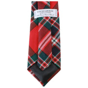 Locharron of Scotland Reiver MacFarlane Corbata de tartán moderna - Rojo/Verde/Blanco