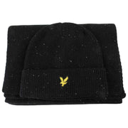Set de regalo de bufanda y gorro Donegal de Lyle & Scott - Negro azabache