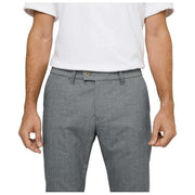 Pantalones MAC Jeans Lennox Woolly Herringbone - Gris tormenta claro