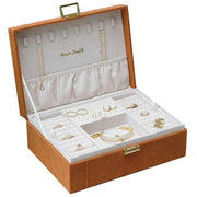 Maison Scarlett Louise Corduroy Jewellery Box - Cognac Brown
