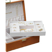 Maison Scarlett Louise Corduroy Jewellery Box - Cognac Brown