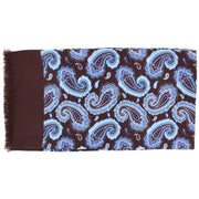 Michelsons of London Paisley Silk Scarf - Wine Red/Light Blue