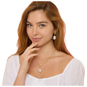 Perlas de Oriente Collar con colgante de perlas grandes Keishi - Oro/Blanco