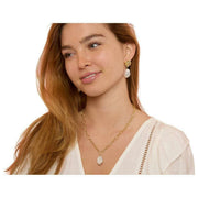Perlas del Oriente Collar de cadena gruesa con colgante de perlas Keishi - Oro/Blanco