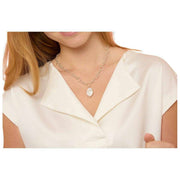 Perlas del Oriente Collar de cadena gruesa con colgante de perlas Keishi - Plata/Blanco