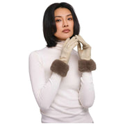 Guantes de ante sintético Powder Bettina - Crema