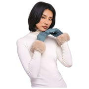Guantes de ante sintético Powder Bettina - Azul denim
