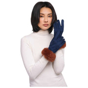 Guantes de ante sintético Powder Bettina - Azul marino
