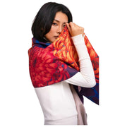 Bufanda con estampado Powder Chrystanthemum Lux - Naranja