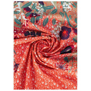 Bufanda con estampado floral de popelina de algodón en polvo - Mandarina