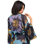 Vestido largo estilo kimono Powder Hellebore - Azul