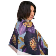Bufanda con estampado Powder Hellebore Lux - Azul