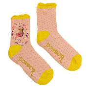 Powder Letter J Ankle Socks - Pink