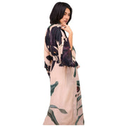 Vestido estilo kimono largo Powder Midnight Orchid - Blanco