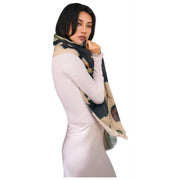 Bufanda cruzada de lana Powder Midnight Orchid - Blanco