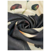 Bufanda cruzada de lana Powder Midnight Orchid - Blanco