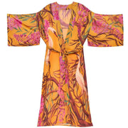 Powder Oriental Crane Kimono Gown - Ochre Orange