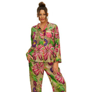 Powder Super Soft Oversized Botanicals Long Pyjamas - Slate Green