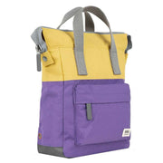 Roka Bantry B Small Creative Waste Two Tone Recycled Canvas Backpack - Imperial Purple/Bamboo Yellow