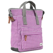 Roka Bantry B Small Gingham Recycled Canvas Backpack - Purple