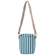 Bolso bandolera Roka Bond de lona reciclada - Rayas azules
