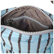 Bolso bandolera Roka Bond de lona reciclada - Rayas azules