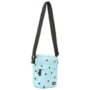 Bolso bandolera de lona reciclada Roka Bond - Azul/Corazones azules