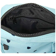Bolso bandolera de lona reciclada Roka Bond - Azul/Corazones azules