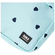 Bolso bandolera de lona reciclada Roka Bond - Azul/Corazones azules
