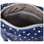 Bolso bandolera de lona reciclada Roka Bond - Lunares azul marino